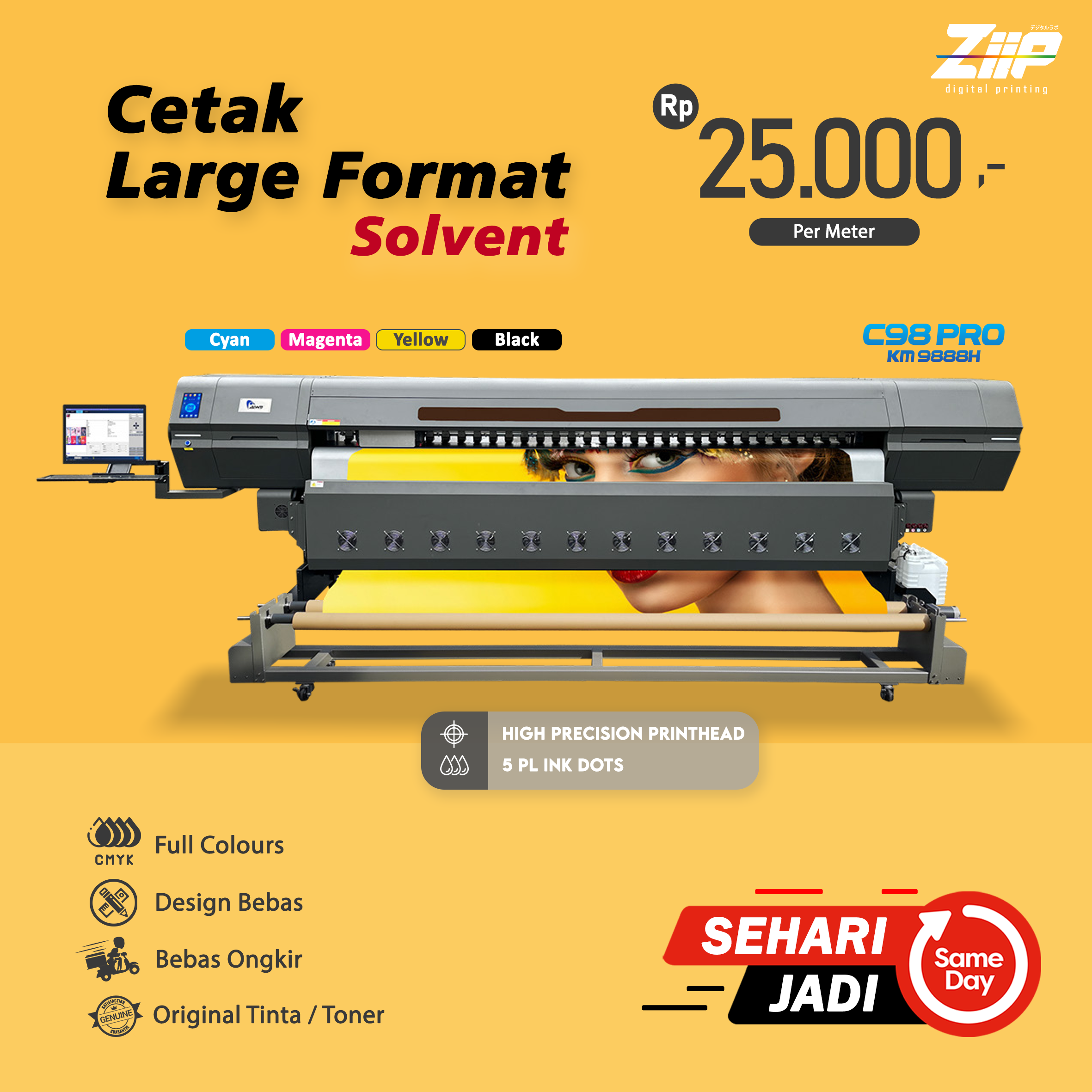 Cetak Large Format Solvent | Flexy | Sticker