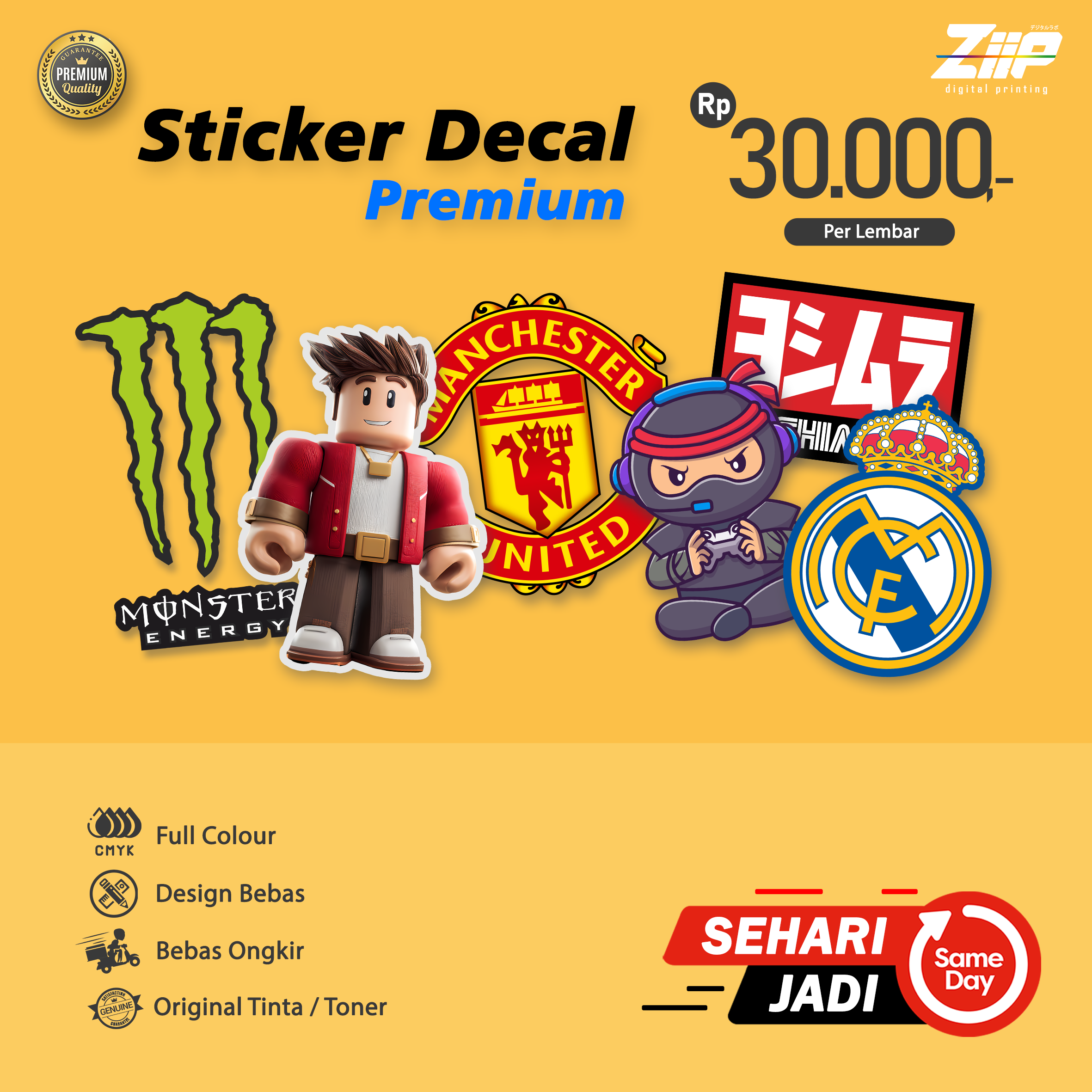 Stiker Decal Premium | Diecut | Masking