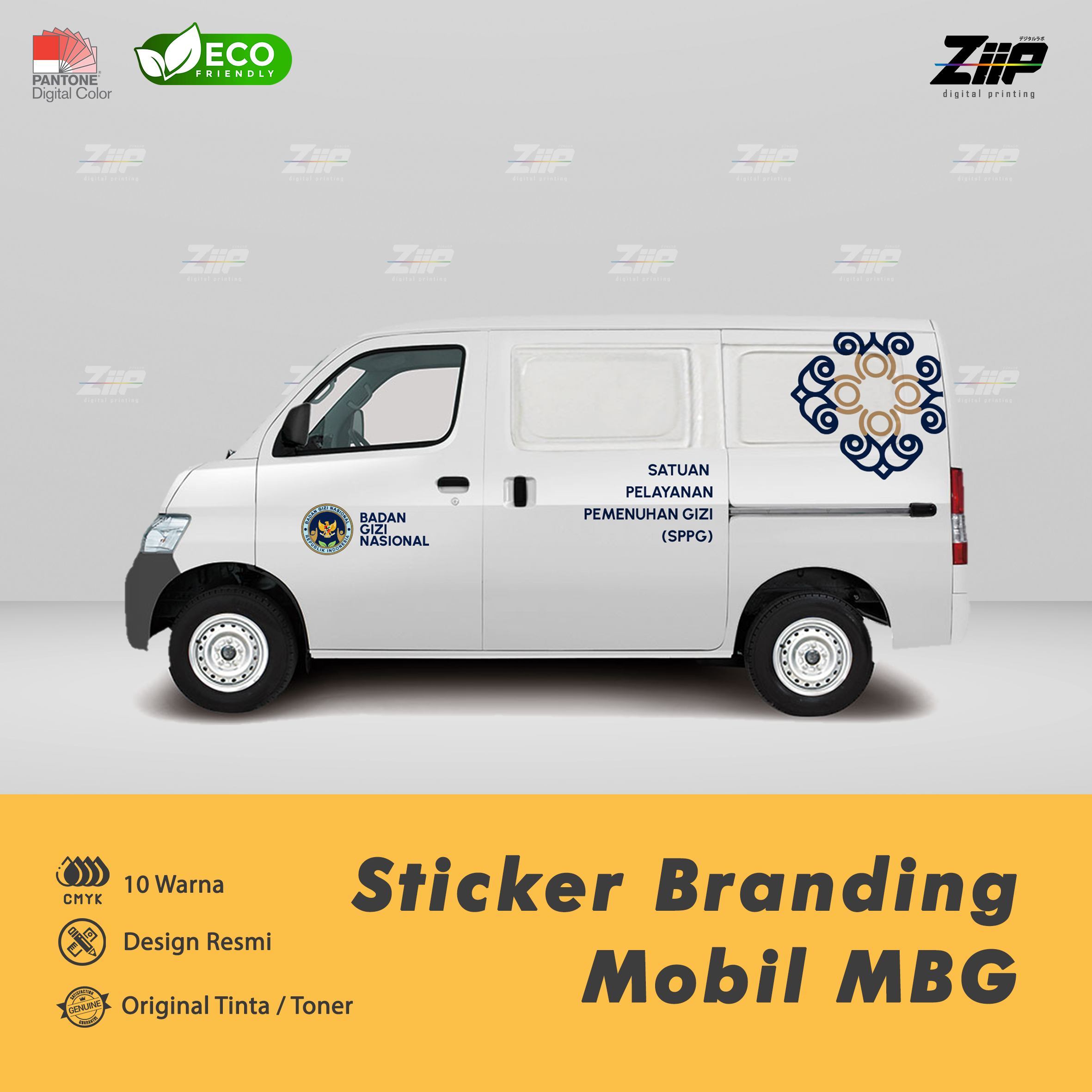 Stiker Mobil MBG |  Makan Bergizi Gratis ( Paket 1 Mobil )