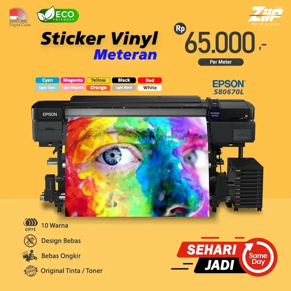 Cetak Stiker Vinyl Meteran Indoor Outdoor