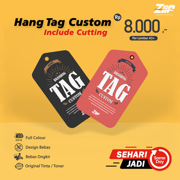 Hang Tag Custom Include Cutting