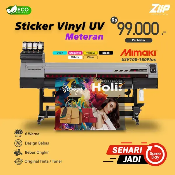Cetak Stiker UV Vinyl Meteran Indoor Outdoor