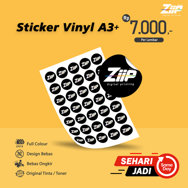 Cetak Sticker Label Vinyl A3+