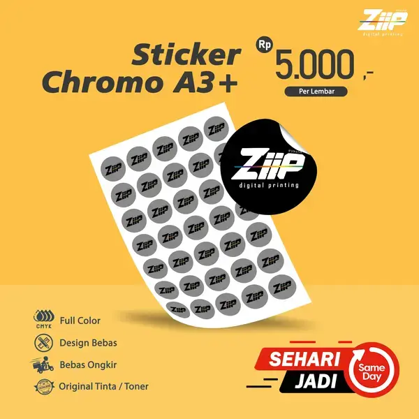 Cetak Stiker Label Chromo / Bontax A3+